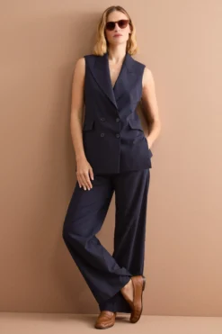 Pantalone Palazzo da Cerimonia in Lana Vergine - BLU