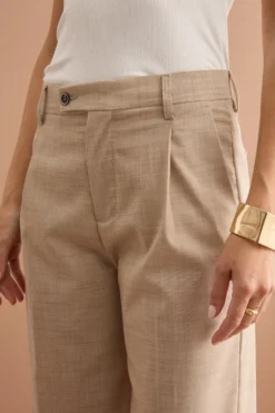 Pantalone Palazzo da Cerimonia in Lana Vergine - NATURALE