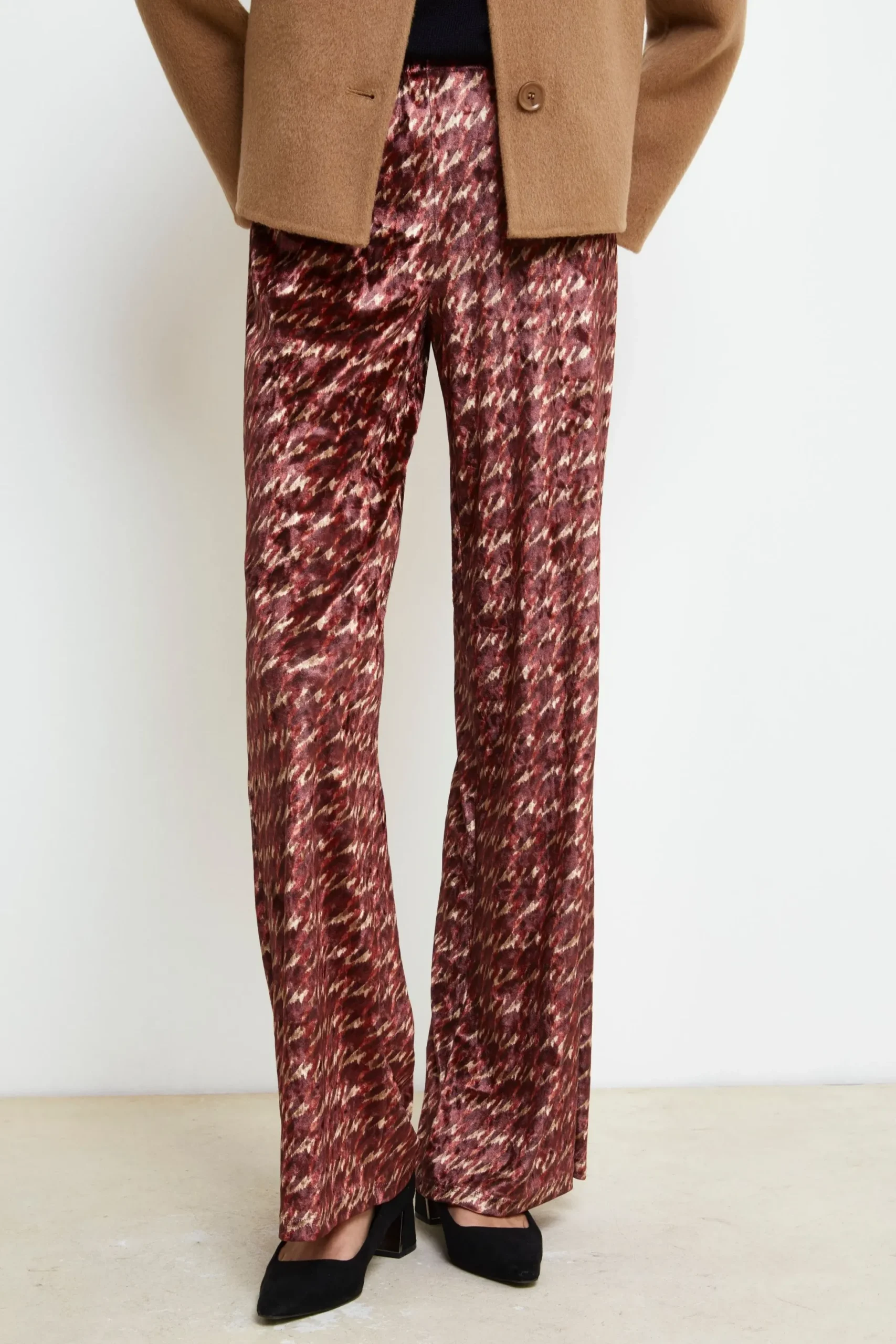 Pantalone Palazzo in Velluto - FANT. BORDEAUX