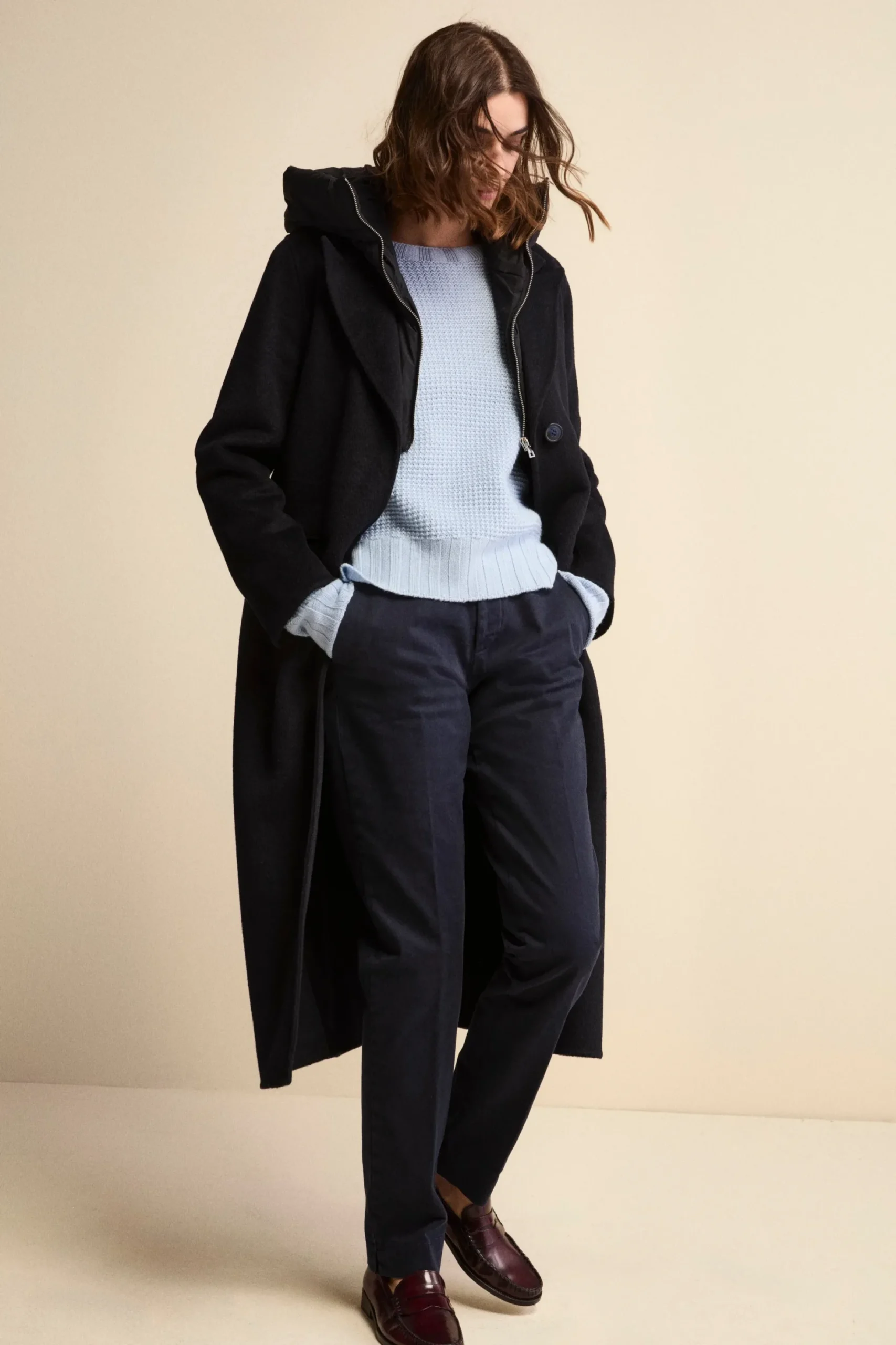 Pantalone Regular Fit con Elastico - BLU