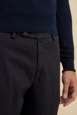 Pantalone Regular Fit in Cotone Armaturato - BLU