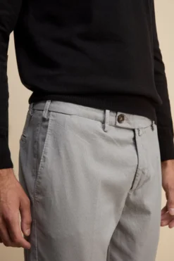 Pantalone Regular Fit in Cotone Armaturato - GRIGIO