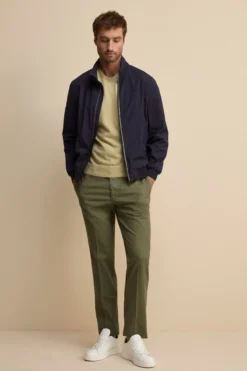Pantalone Regular Fit in Cotone Armaturato - SALVIA