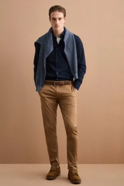 Pantalone Regular Fit in Gabardina di Cotone - RUGGINE