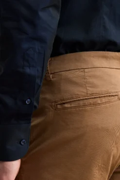 Pantalone Regular Fit in Gabardina di Cotone - RUGGINE