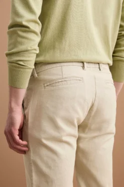Pantalone Regular Fit in Misto Lino con Pinces - SABBIA