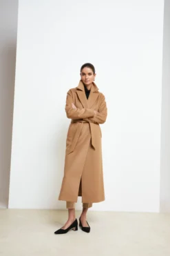 Pantalone Sigaretta in Lana - BEIGE SPIGATO