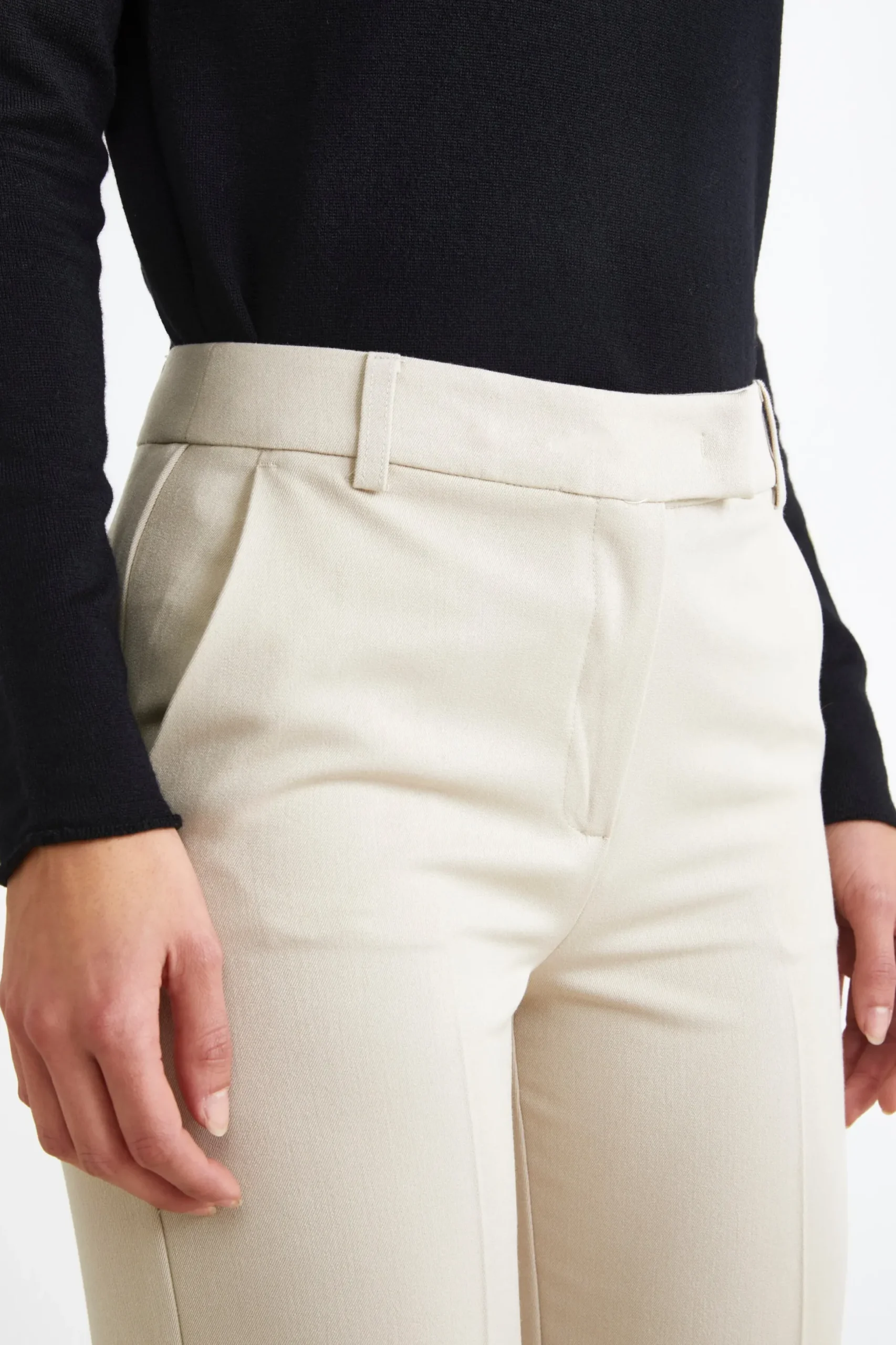 Pantalone Sigaretta Regular Fit - BEIGE