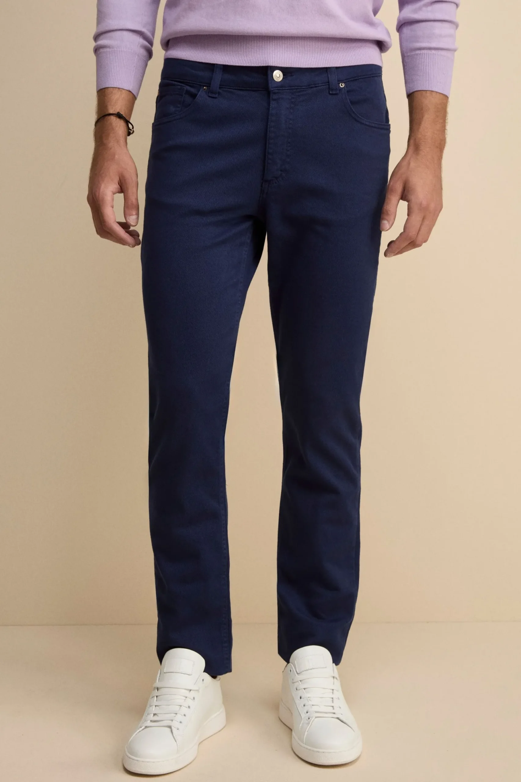 Pantalone Slim Fit Cinque Tasche in Denim - BLU