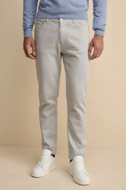 Pantalone Slim Fit Cinque Tasche in Denim - GHIACCIO