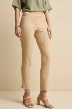 Pantalone Slim Fit in Bengalina - BEIGE