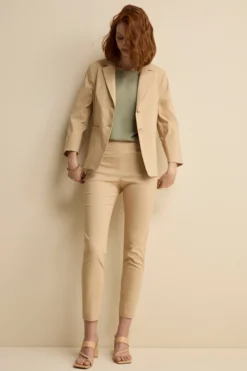 Pantalone Slim Fit in Bengalina - BEIGE