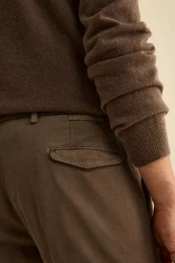 Pantalone Slim Fit in Cotone Armaturato - FANGO