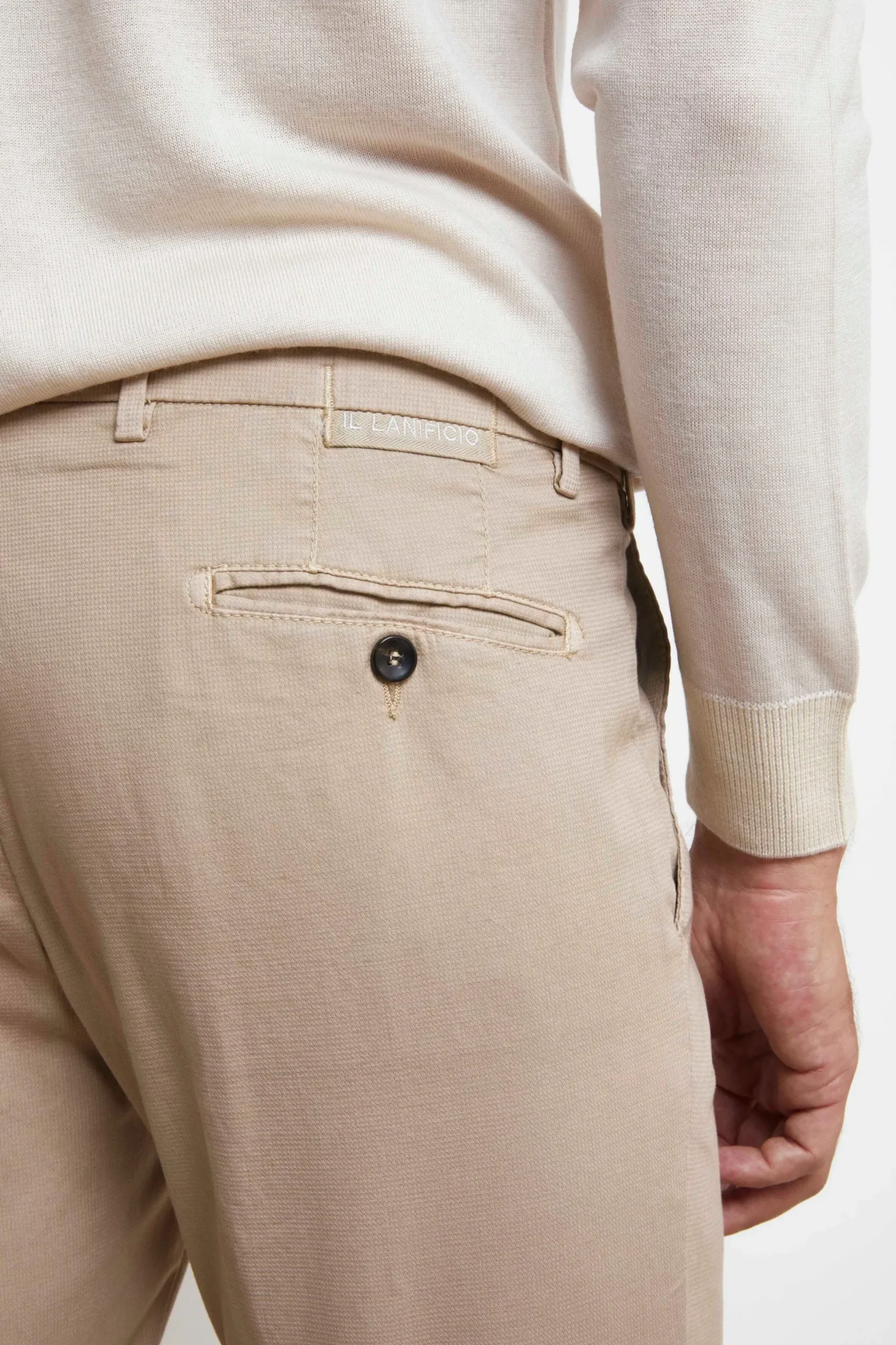 Pantalone Slim Fit in Cotone - BEIGE