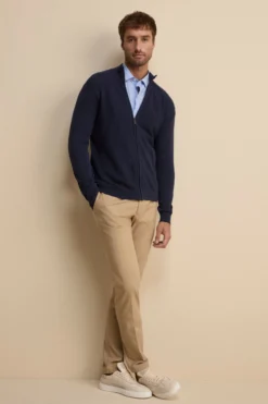 Pantalone Slim Fit in Cotone con Taschino - BEIGE