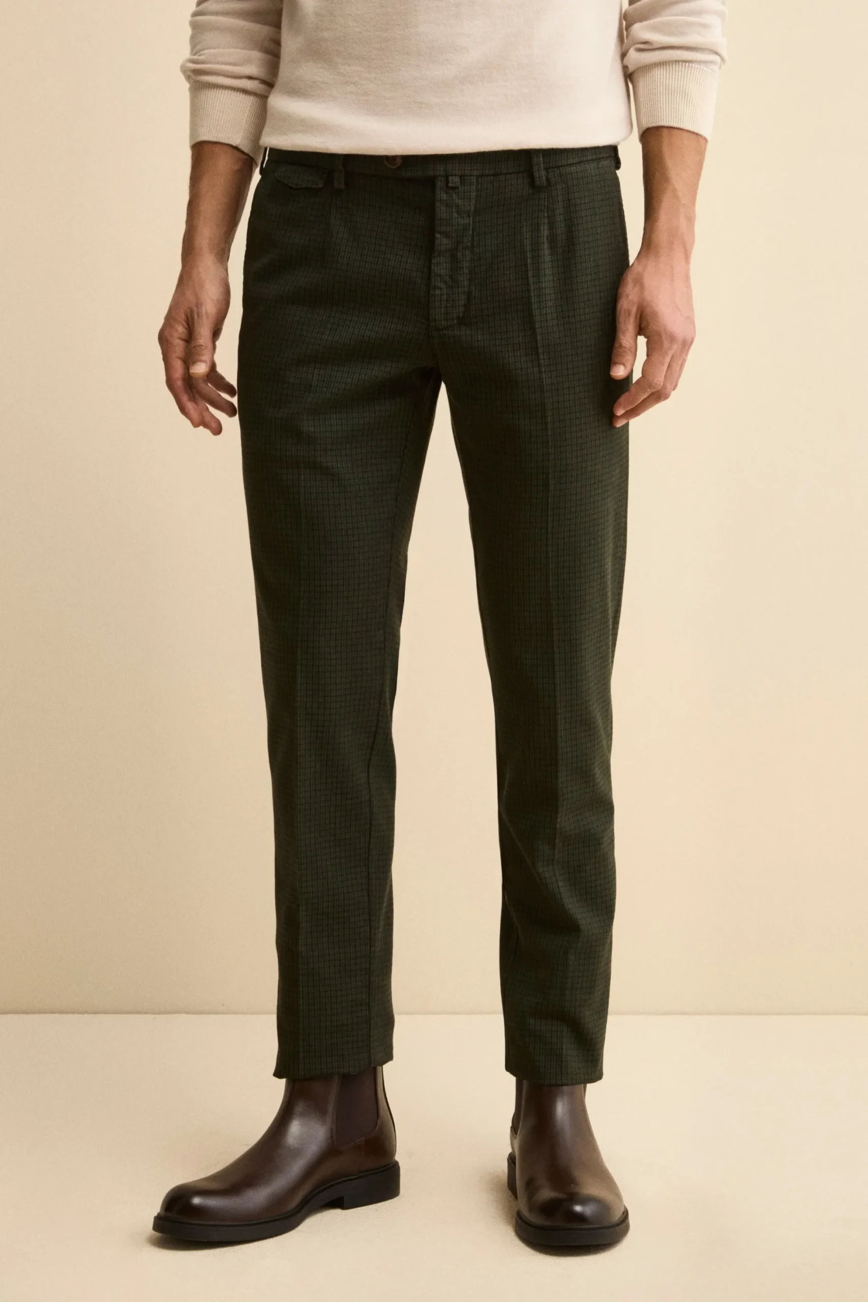 Pantalone Slim Fit in Fantasia - P/P VERDE