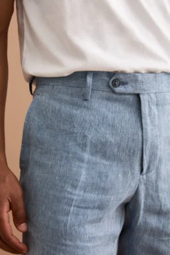 Pantalone Slim Fit in Lino con Pieghe - AVIO