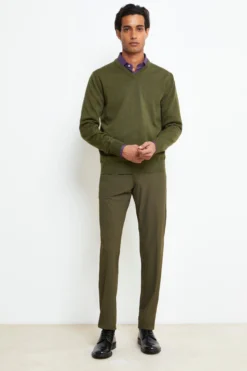 Pantalone Slim in Jersey - VERDE MILITARE