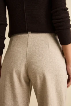 Pantalone Spigato a Gamba Larga - BEIGE SPIGATO