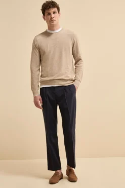 Pantalone Straight in Misto Lana - BLU