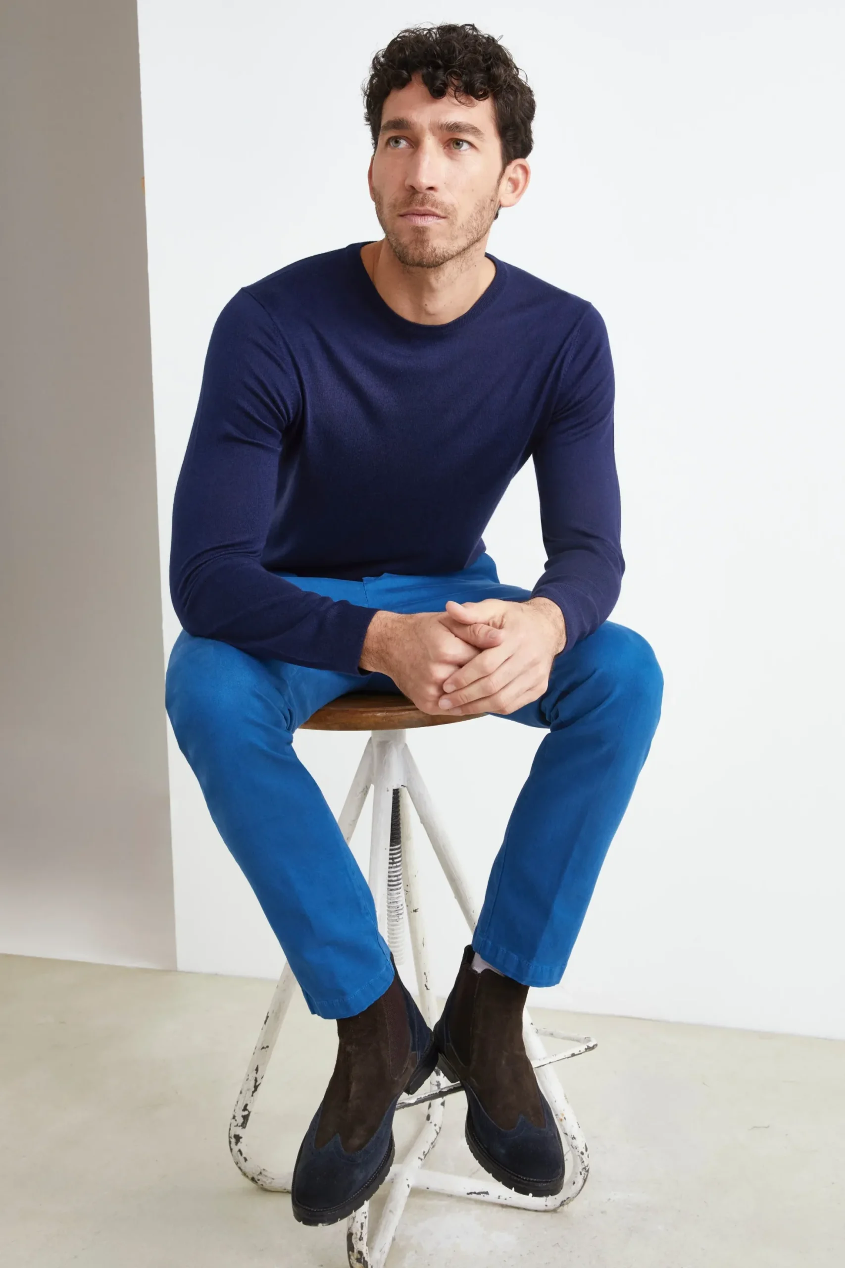 Pantalone Stretch Slim Fit - BLU APERTO