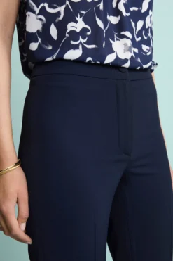 Pantalone Twill a Sigaretta con Spacchi - BLU