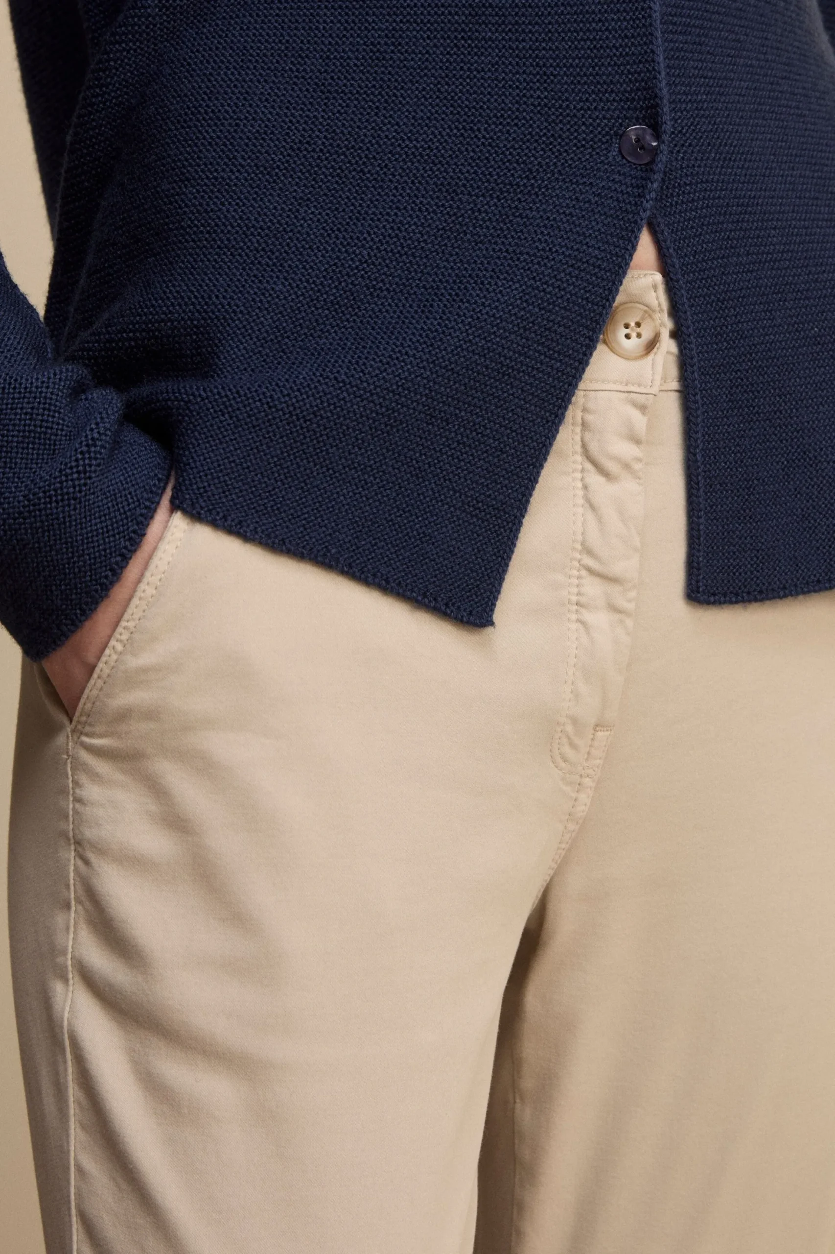 Pantalone Twill Regular Fit - BEIGE