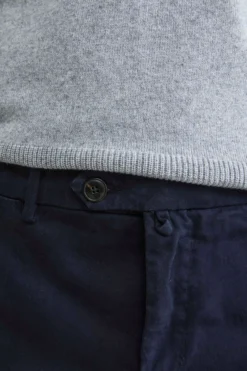 Pantaloni chino in gabardine - BLU NOTTE