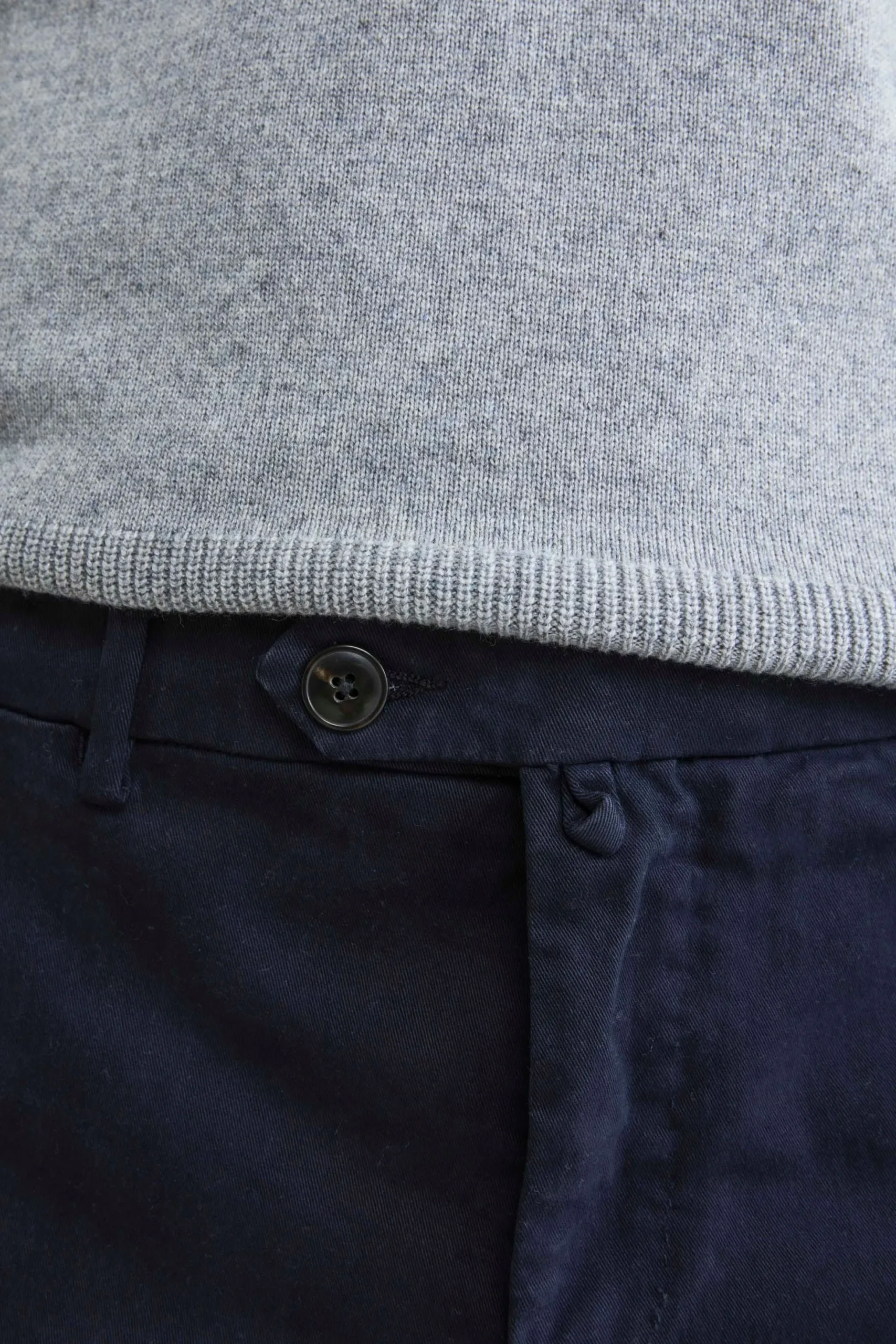 Pantaloni chino in gabardine - BLU NOTTE