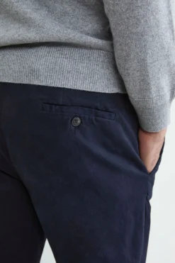 Pantaloni chino in gabardine - BLU NOTTE