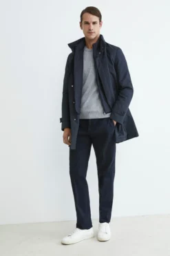 Pantaloni chino in gabardine - BLU NOTTE