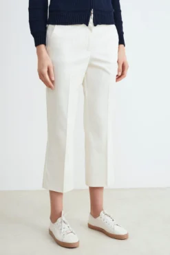 Pantaloni donna a vita alta - PANNA