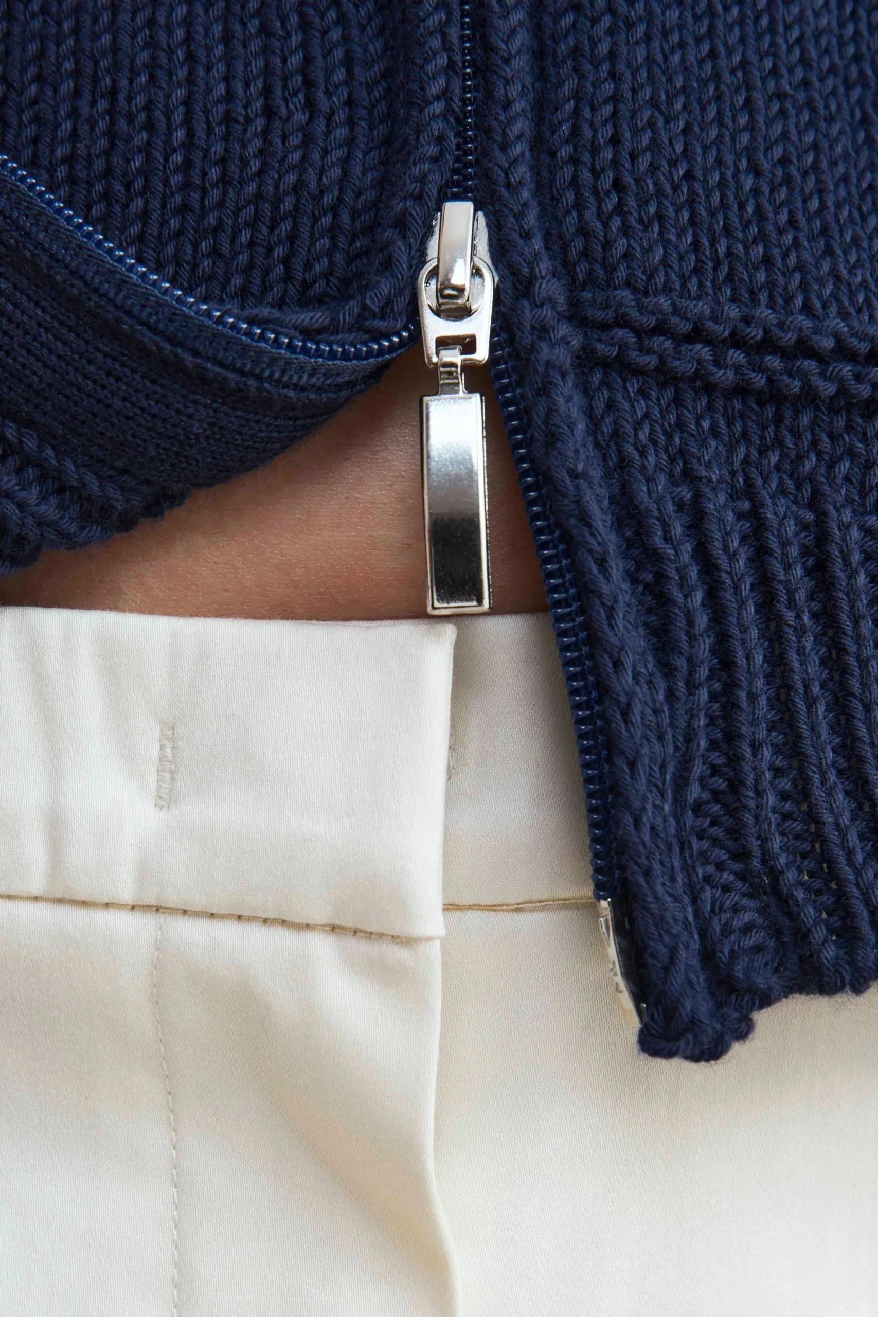 Pantaloni donna a vita alta - PANNA