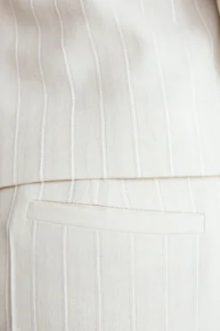 Pantaloni gessati in lurex - SABBIA