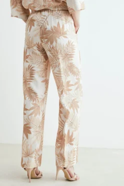 Pantaloni in lino a palazzo - FANT. BEIGE