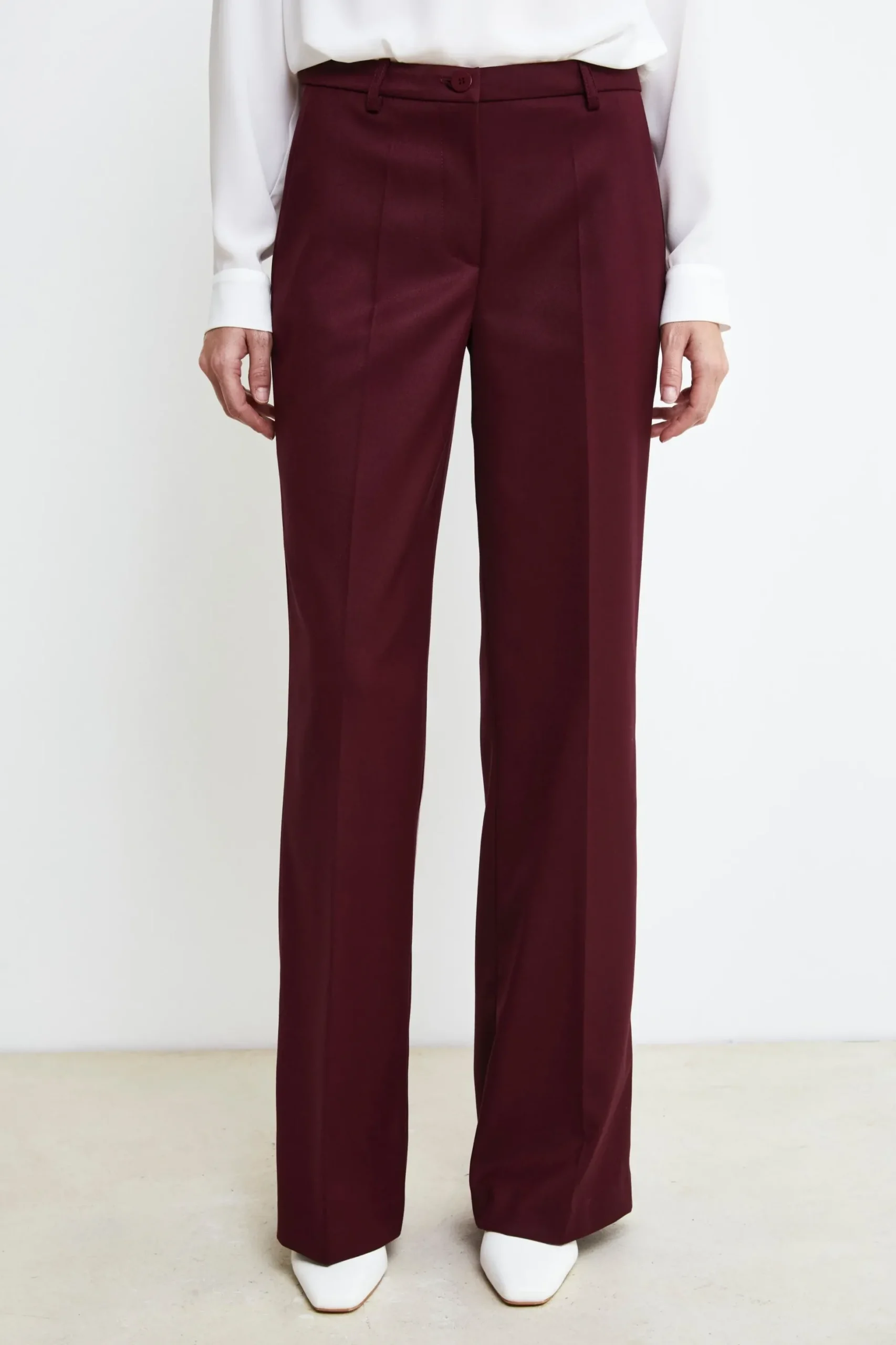 Pantaloni Morbidi Gamba Larga - BORDEAUX