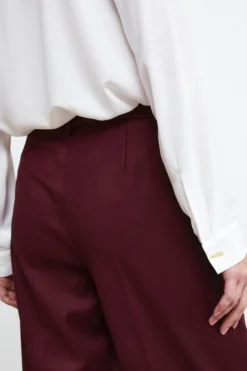 Pantaloni Morbidi Gamba Larga - BORDEAUX