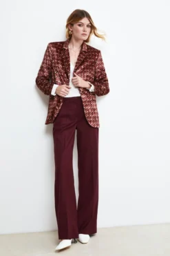 Pantaloni Morbidi Gamba Larga - BORDEAUX