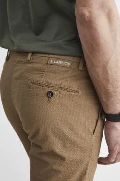 Pantaloni slim in cotone - NOCCIOLA