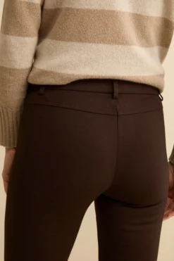 Pantaloni slim in jersey - MARRONE