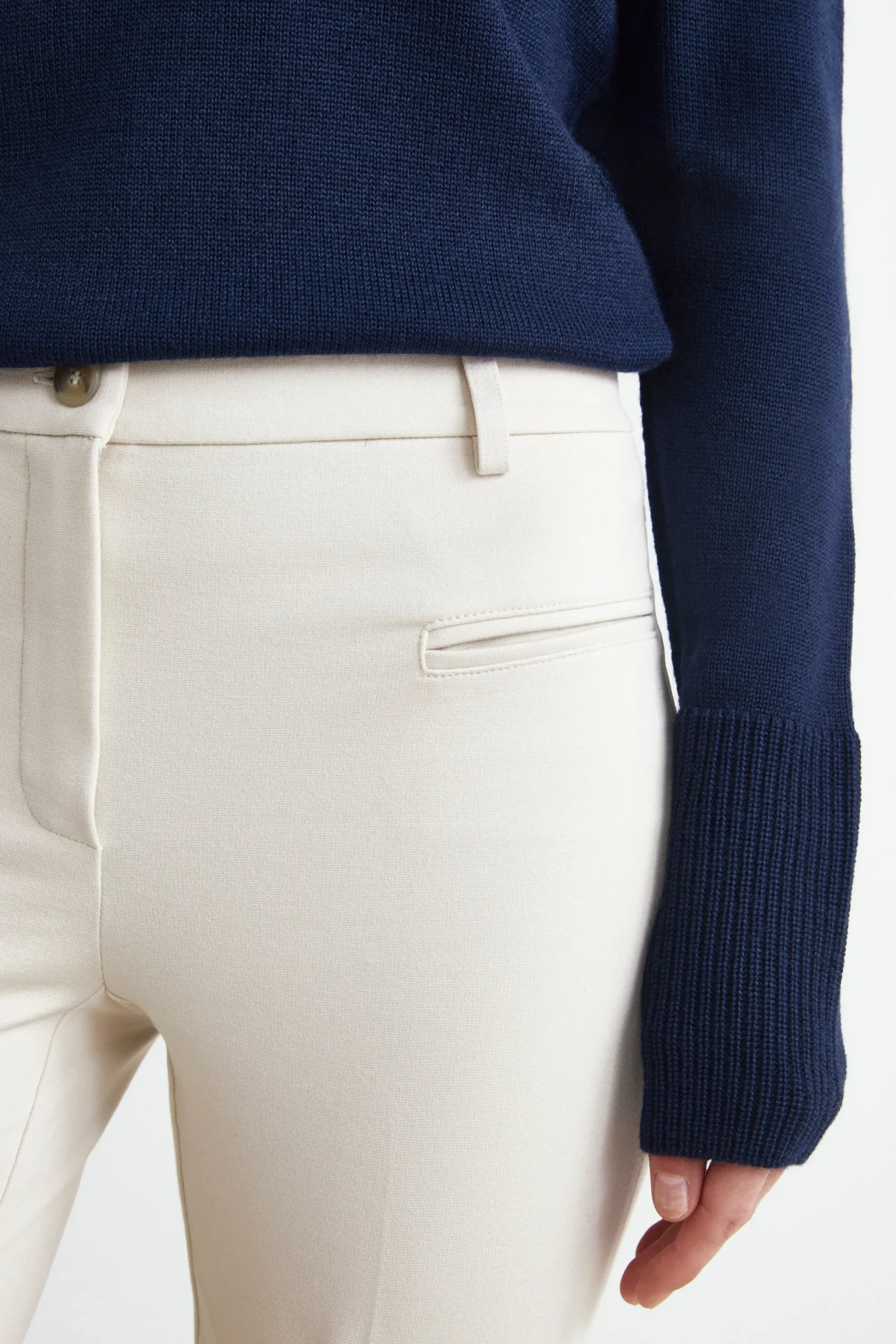 Pantaloni slim in jersey - PANNA