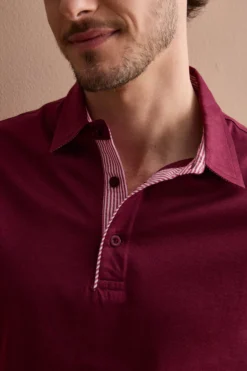 Polo Casual da Uomo in Jersey - BORDEAUX