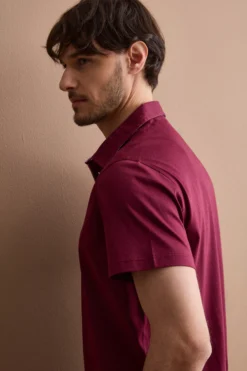 Polo Casual da Uomo in Jersey - BORDEAUX