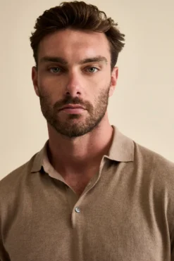 Polo con Bottoni in Seta e Cashmere - VISONE
