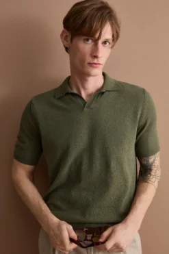 Polo Derby in Cotone Bouclé - VERDE