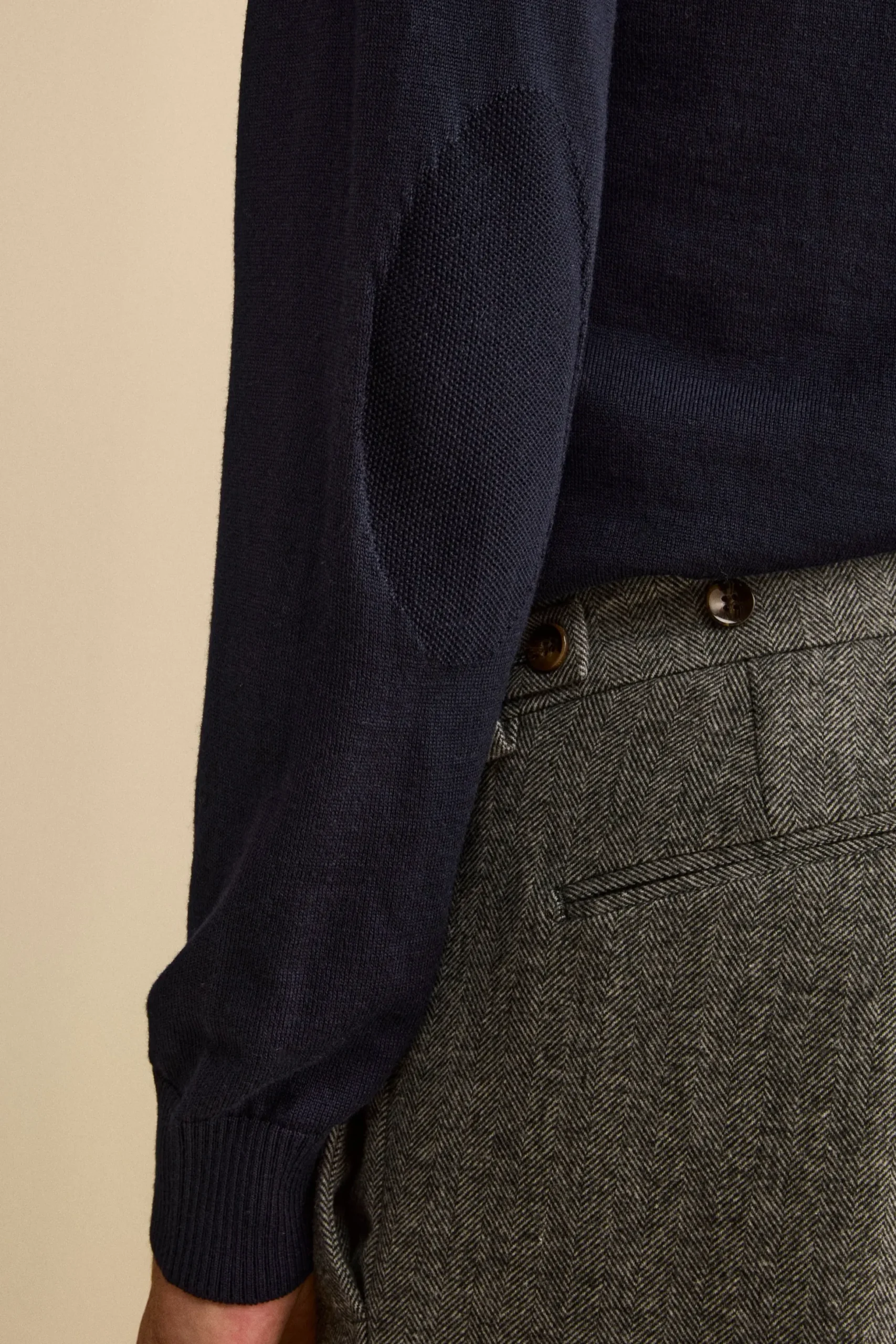 Polo Derby in Lana Merino con Toppe - BLU