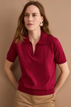 Polo Derby Mezza Manica in Cotone - BORDEAUX
