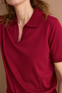 Polo Derby Mezza Manica in Cotone - BORDEAUX