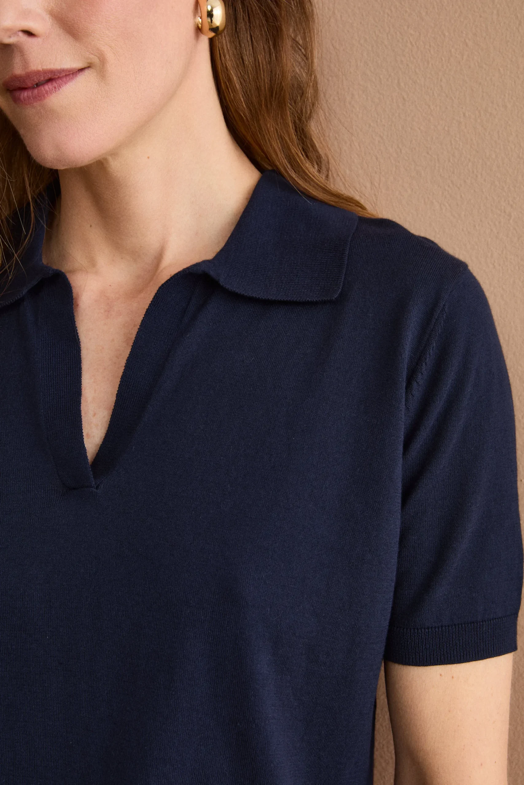 Polo Derby Mezza Manica in Cotone - BLU