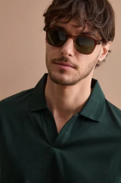Polo Derby Uomo in Jersey - VERDE SCURO